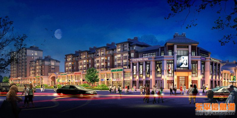 沿滨河街,平湖路转角透视效果图图库